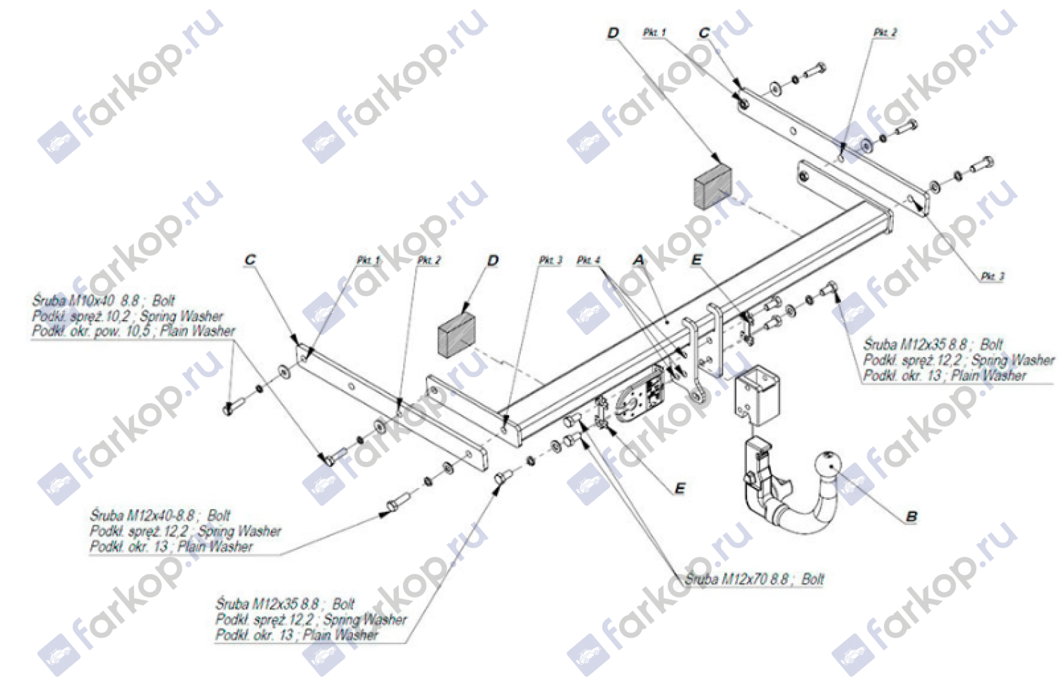 Фаркоп Imiola для Skoda Superb (лифтбек, универсал) 2008-2015 Арт. Z.A13 Z.A13 в 