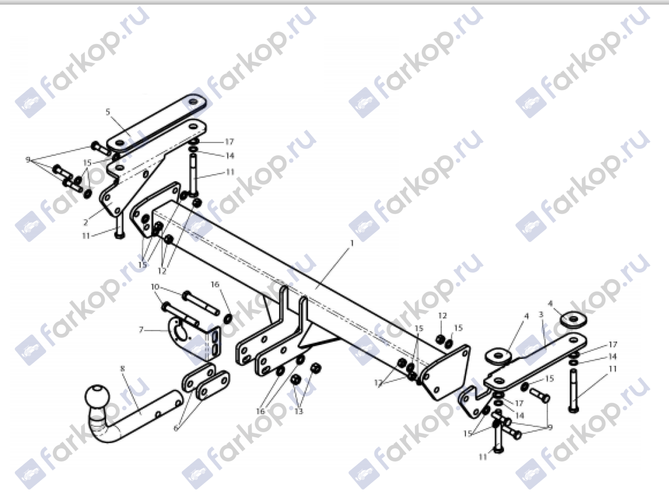 Фаркоп Лидер Плюс для Land Rover Freelander 2006-2014 Арт. L204-A L204-A в 