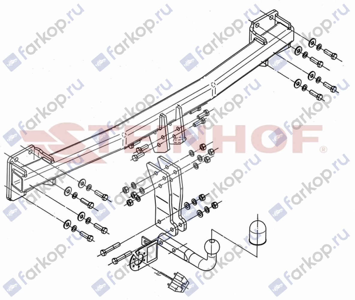 Фаркоп Steinhof для Porsche Cayenne 2002-2010 A-092 в 