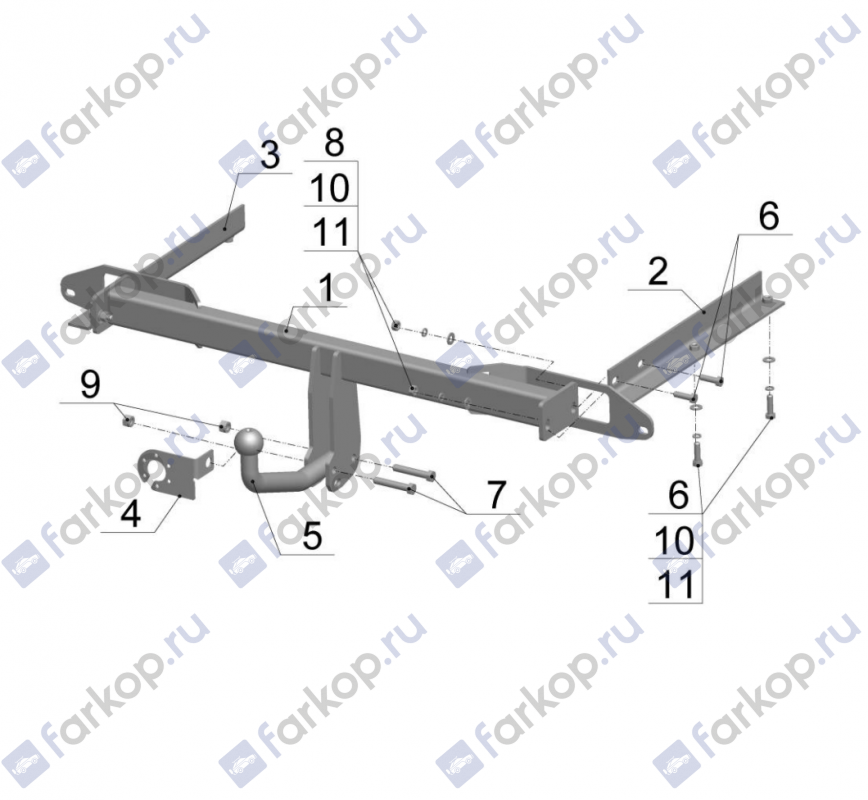 Фаркоп AvtoS для Opel Astra (sport tourer, универсал) 2011-2016 Арт. OP 06 OP 06 в 