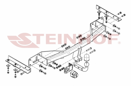 Фаркоп Steinhof для Opel Meriva (кроме flex-fix, 1.3 CDTi) 2010-2018 Арт. O-176 O-176 в 