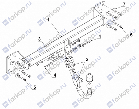 Фаркоп Auto-Hak для Audi Q7 2006-2015 Арт. A 25V A 25V в 