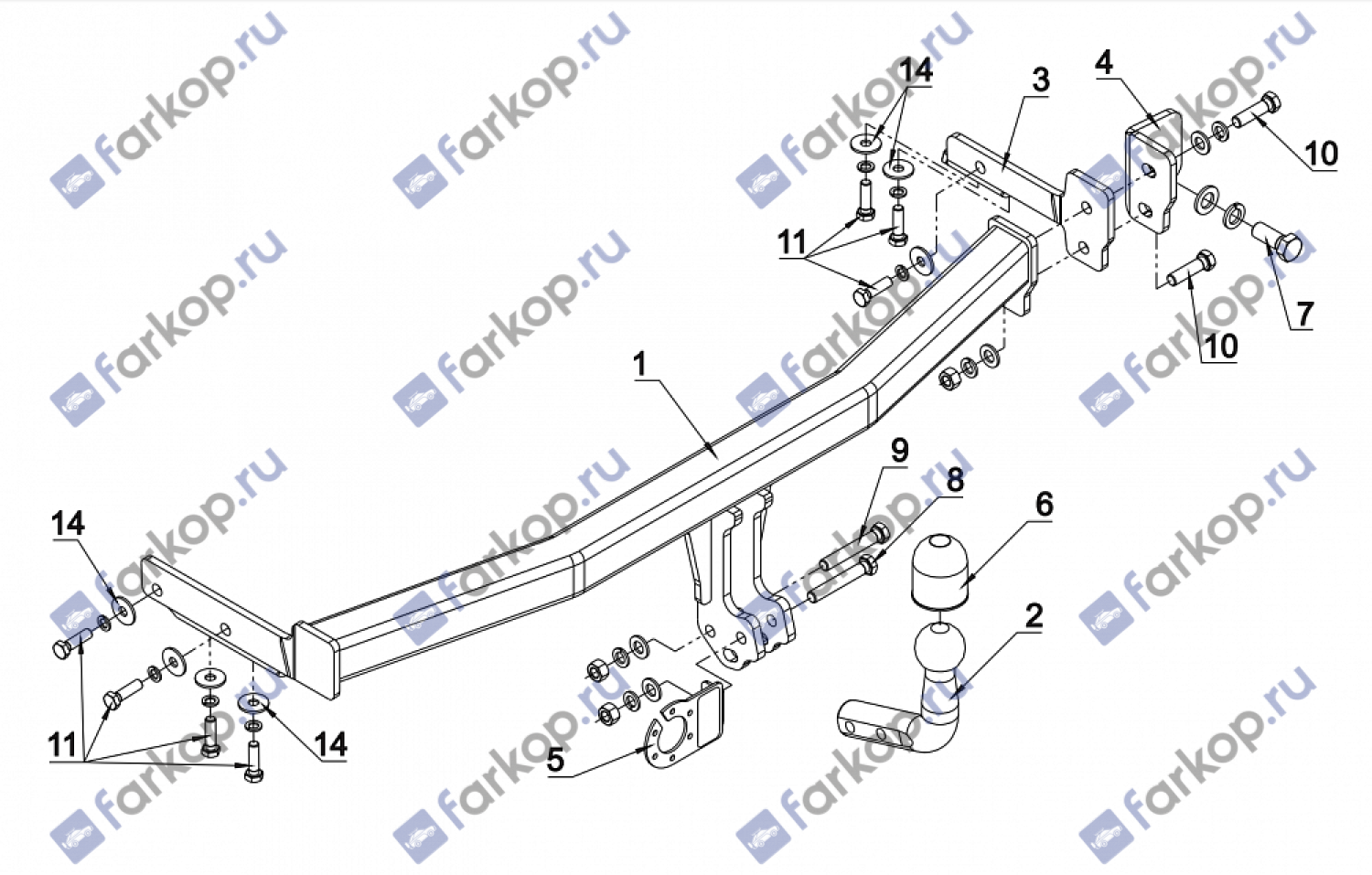 Фаркоп Auto-Hak для Nissan Almera (3,5 дв) 2000-2006 Арт. V 49 V 49 в 