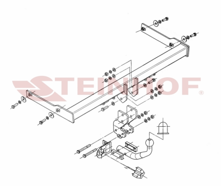 Фаркоп Steinhof для Volkswagen Passat 2005-2011 Арт. V-140 V-140 в 