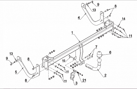 Фаркоп Auto-Hak для Citroen C5 (4D) 2008-2016 P 35 в 