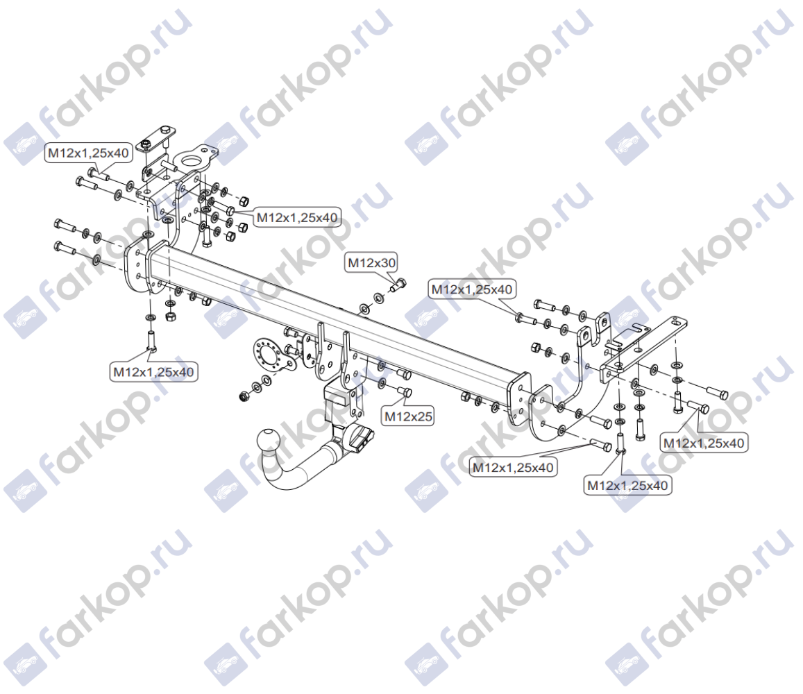 Фаркоп Sheriff для Nissan X-Trail 2014-2022 3241.32 в 