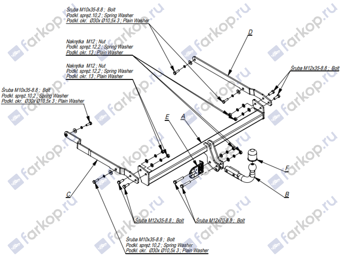 Фаркоп Imiola для Renault Megane (универсал) 2008-2013 Арт. R.048 R.048 в 