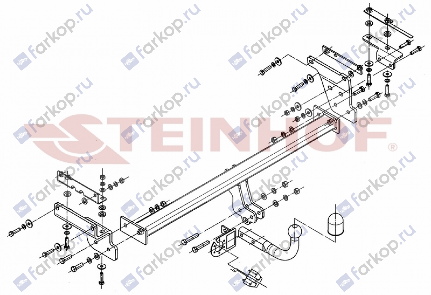 Фаркоп Steinhof для Nissan Qashqai (Qashqai 2) 2007-2013 Арт. N-094 N-094 в 