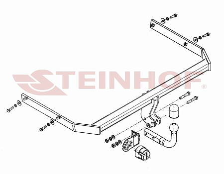 Фаркоп Steinhof для Volkswagen Jetta (4D) 2011-2019 Арт. V-074 V-074 в 