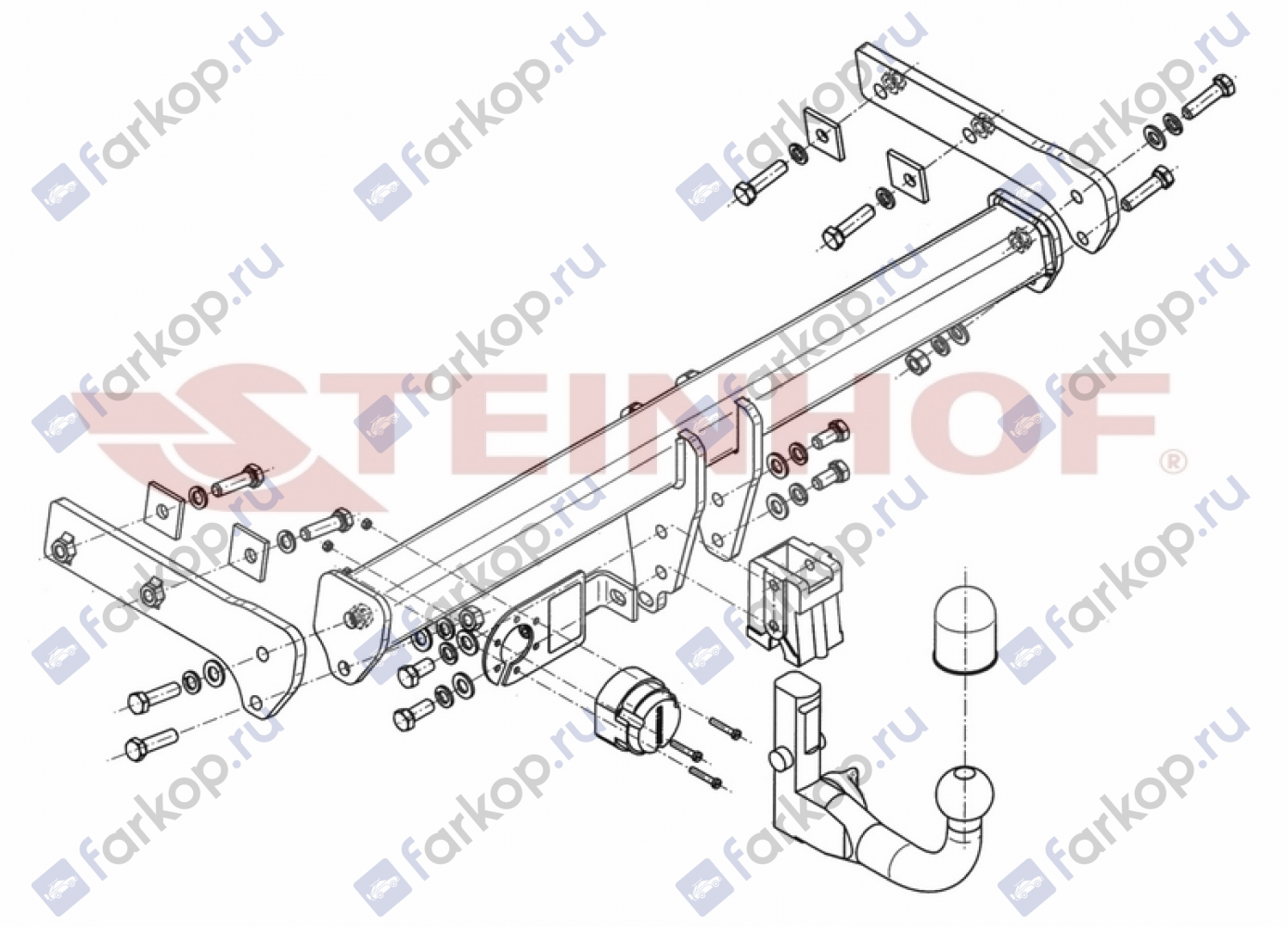 Фаркоп Steinhof для Volvo XC70 2007-2016 Арт. V-295 V-295 в 