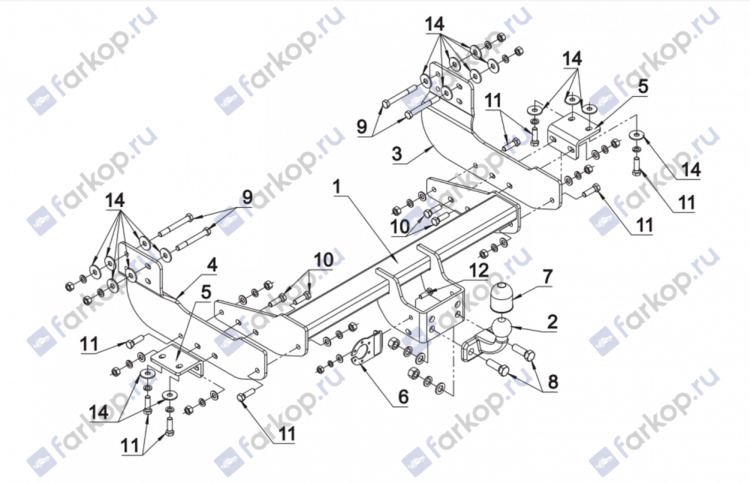 Фаркоп Auto-Hak для Ford Transit (Van, кроме Tourneo) 2014- Арт. C 61 C 61 в 