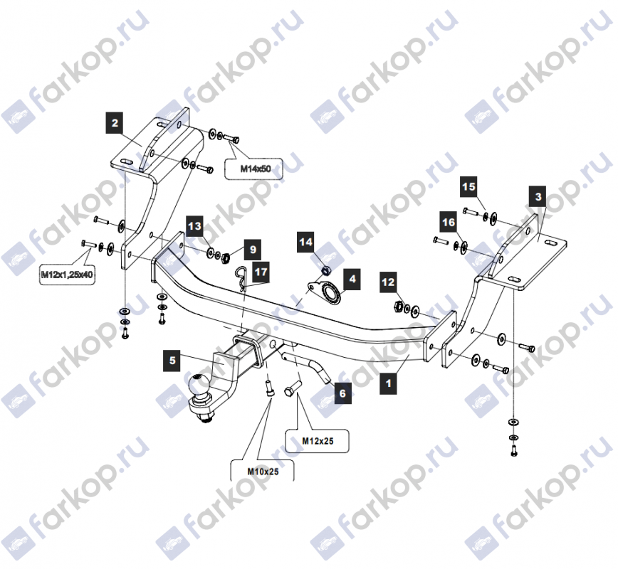 Фаркоп Baltex для Jeep Grand Cherokee 2010-2022 Арт. 049105 049105 в 