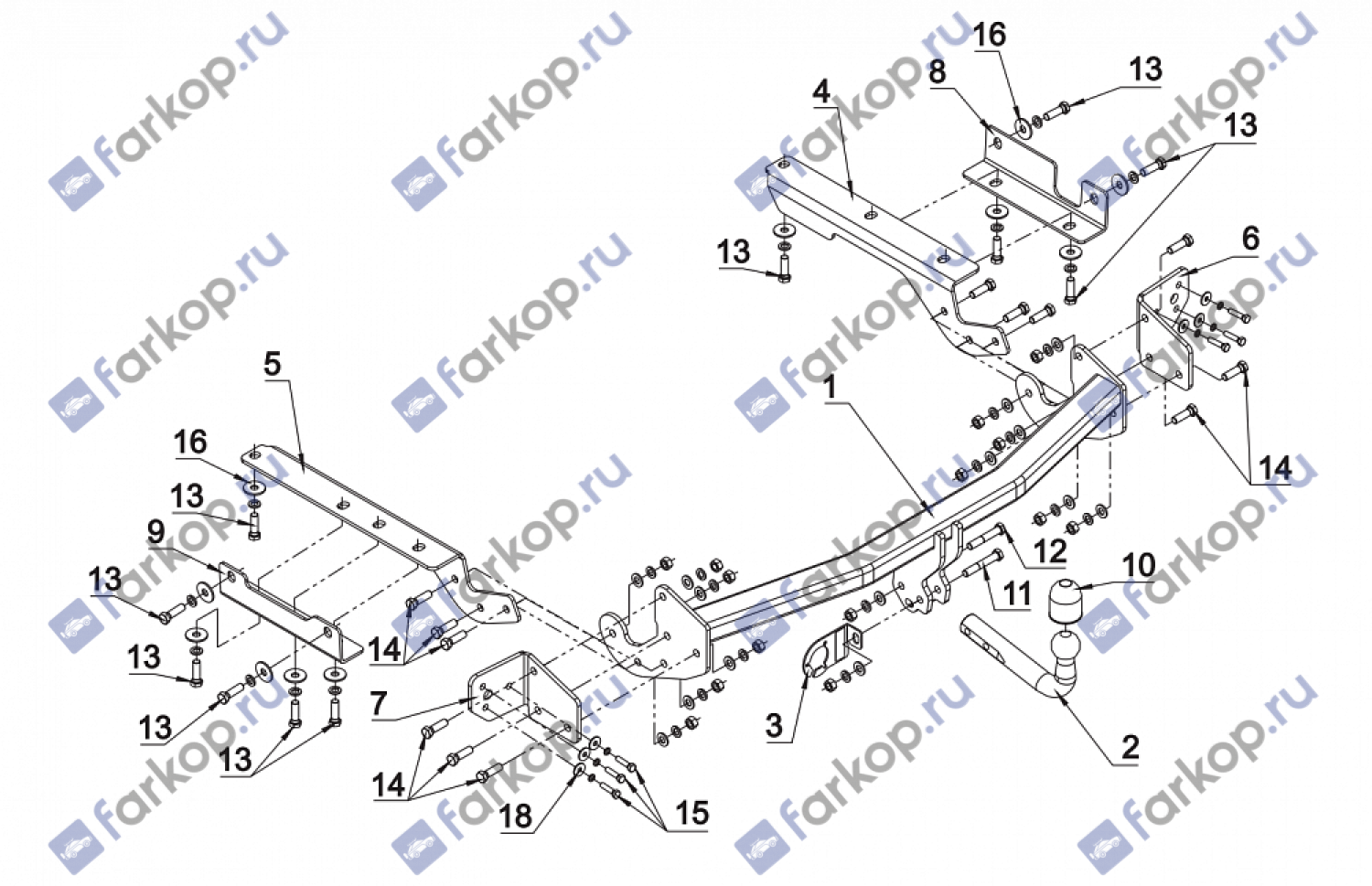 Фаркоп Auto-Hak для Toyota RAV4 2016-2019 Арт. 0 91 0 91 в 