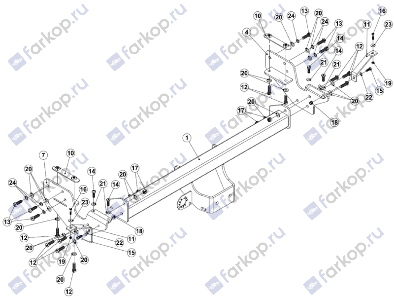 Фаркоп Westfalia для Isuzu D-Max 4x4 2012-2021, (кроме а/м с 2-мя выхлопными трубами) Арт. 342195600001 342195600001 в 