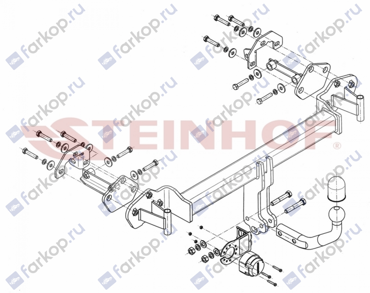 Фаркоп Steinhof для BMW 3 серия (E46) 1998-2006 Арт. B-068 B-068 в 