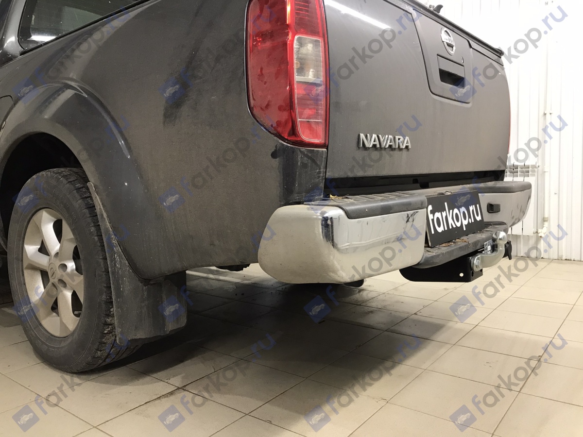 Фаркоп Лидер Плюс для Nissan Navara (Double Cab) 2005-2015, (для а/м со ступенькой) Арт. N107-F N107-F в 