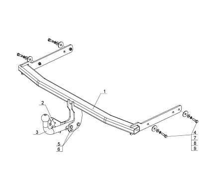 Фаркоп AvtoS для Volkswagen Jetta (седан) 2011-2019 Арт. VW 32 VW 32 в 