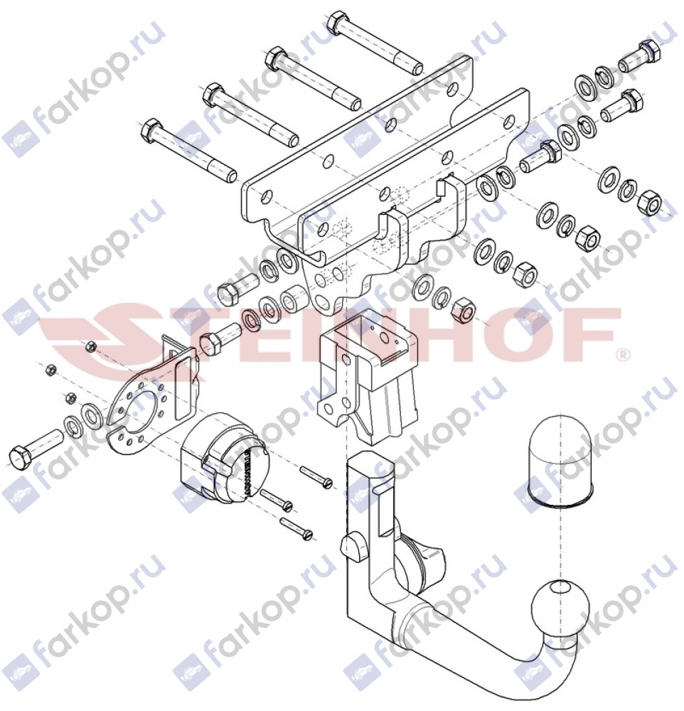 Фаркоп Steinhof для Jeep Gladiator 2020- J-080 в 