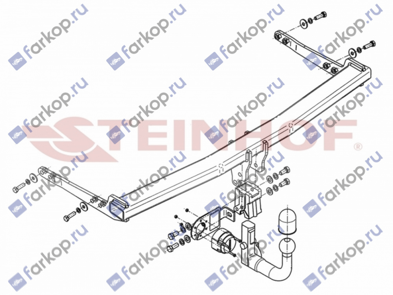 Фаркоп Steinhof для Audi A3 2012- V-063 в 