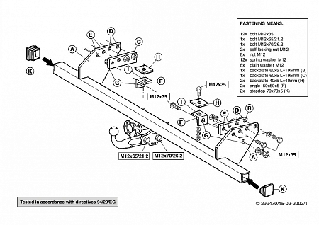 Фаркоп Brink для Mitsubishi L200 Pick-Up 4WD 1996-2006 Арт. 299400 299400 в 