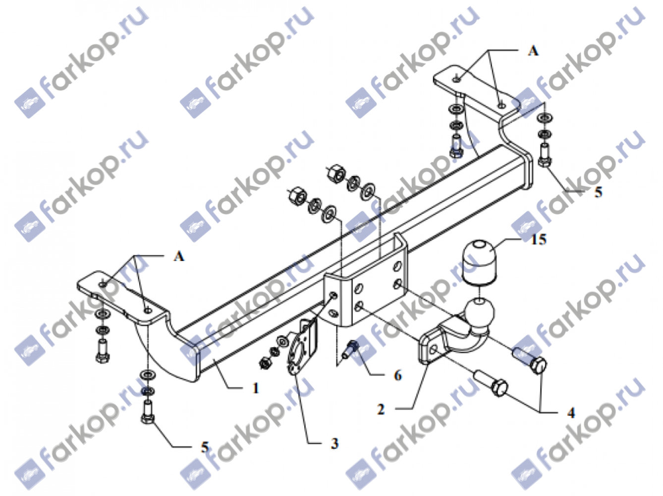 Фаркоп Auto-Hak для Suzuki Vitara 1995-1998 W 05 в 