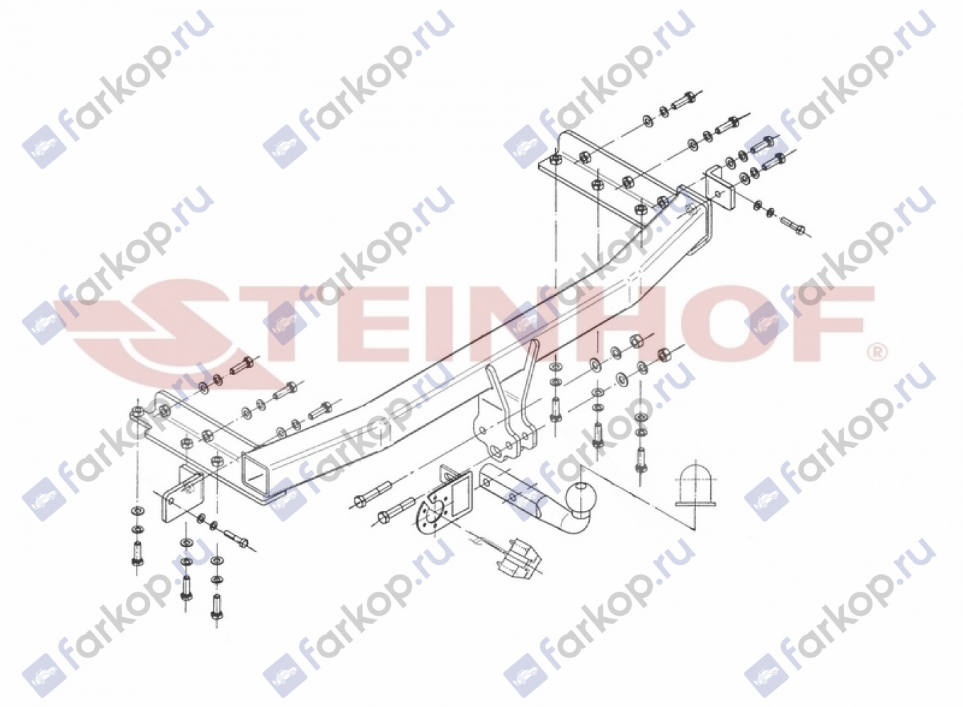 Фаркоп Steinhof для Nissan X-Trail 2001-2007 Арт. N-100 N-100 в 