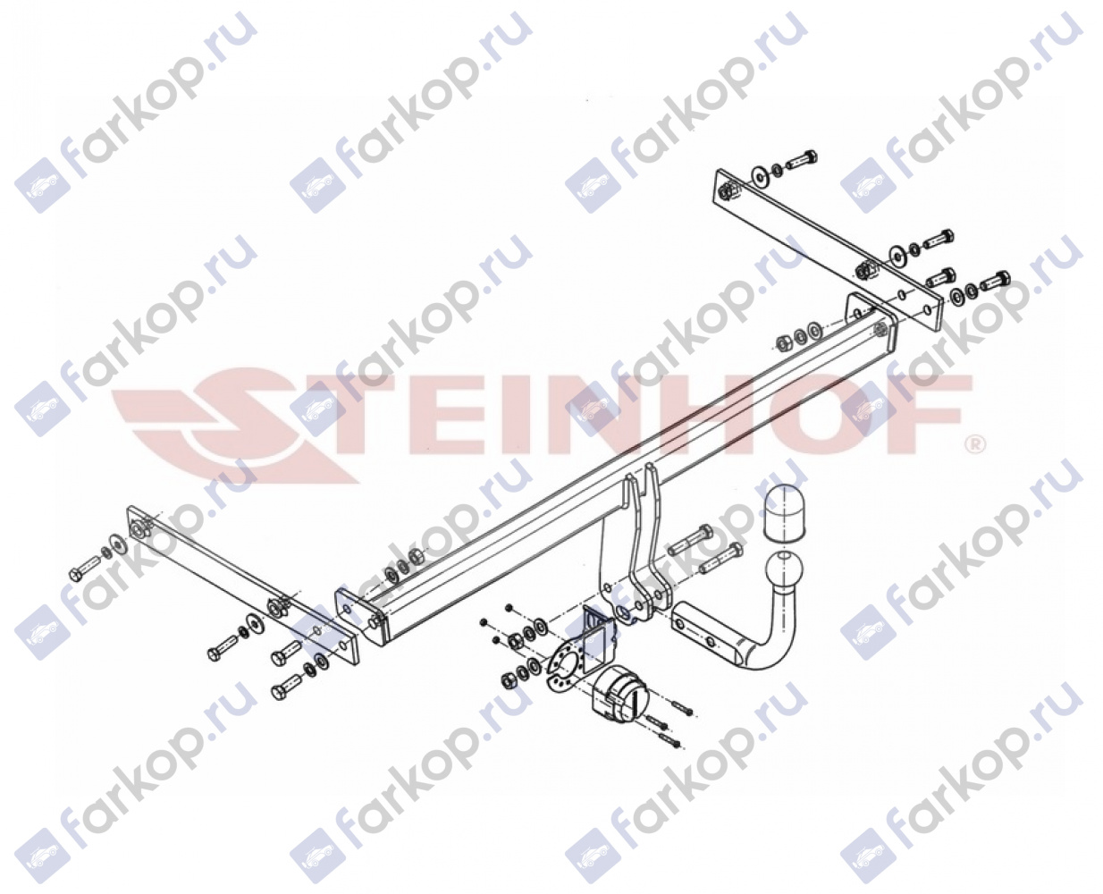 Фаркоп Steinhof для Ford Fiesta 2008-2019 Арт. F-247 F-247 в 