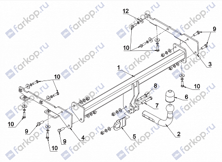 Фаркоп Auto-Hak для Nissan Note (5дв) 2013- Арт. V 74 V 74 в 