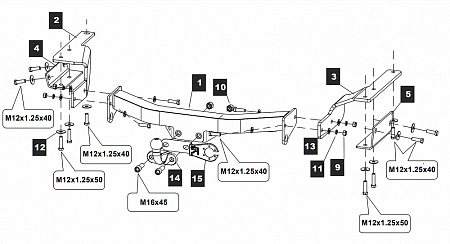 Фаркоп Baltex для Toyota Highlander 2014-2020 Арт. 24255308 24255308 в 