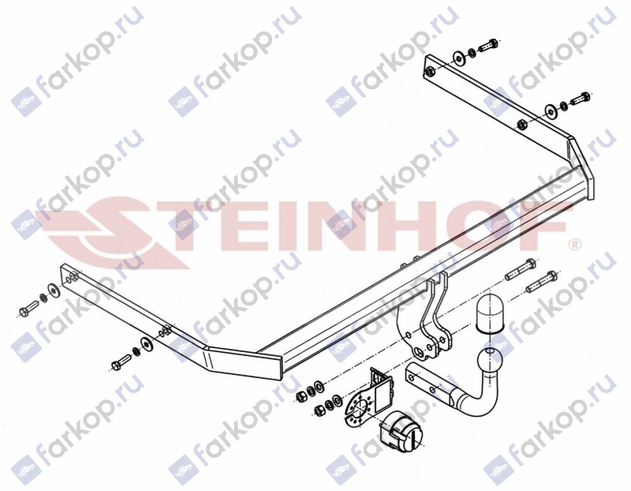 Фаркоп Steinhof для Volkswagen Jetta (4D) 2011-2019 Арт. V-074 V-074 в 