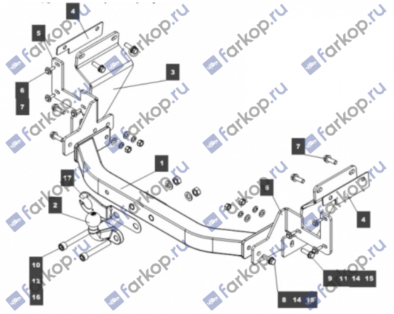 Фаркоп Baltex для Toyota Proace 2016- 079124 в 